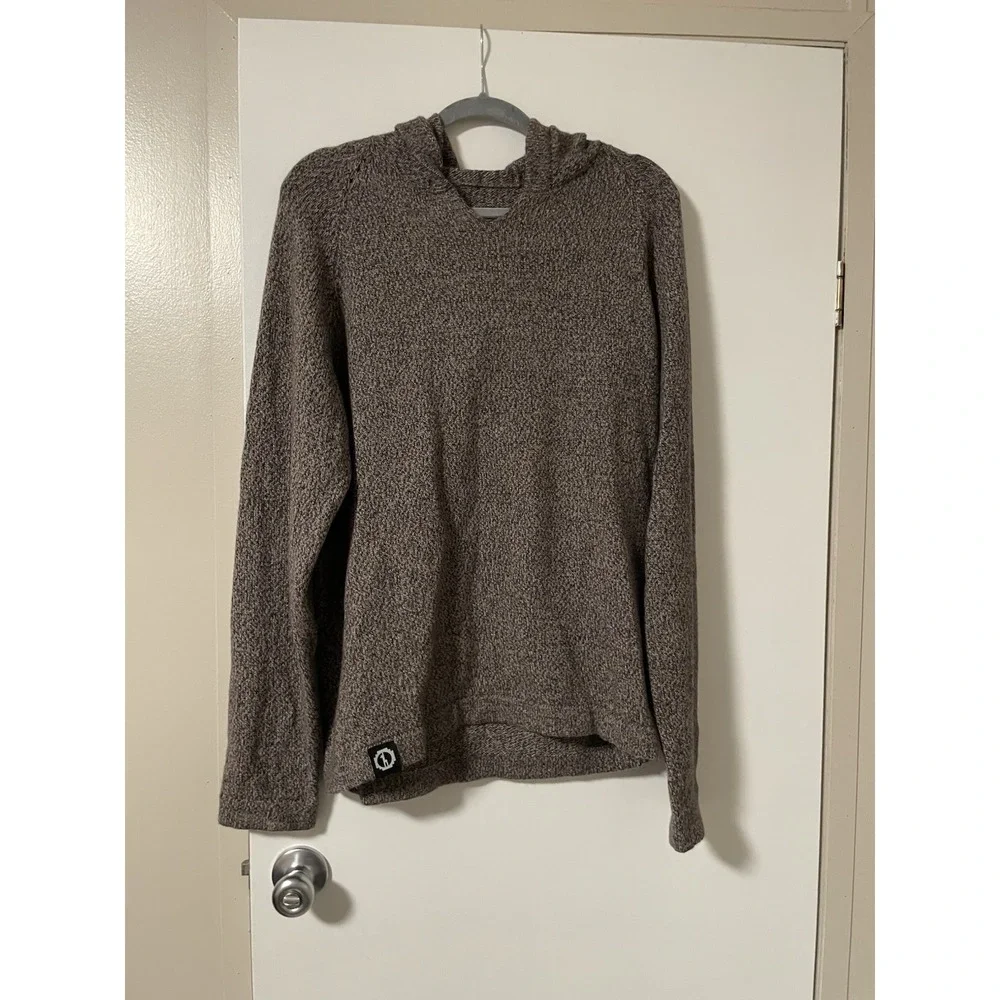 Paka The Hoodie Unisex Large Gray Brown Pullover Royal Alpaca Merino Blend